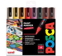 Pennarelli Posca PC-5M Set Autunnale Di 8 Con Portafoglio Regalo 1.8-2.5mm