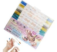 Pennarelli Smalto Per Unghie Per Bambine | 12 Pezzi Pennarelli A Doppia Punta Per Line Art,Bellezza per Ragazze Donne Feste Matrimonio Estetiste Estate