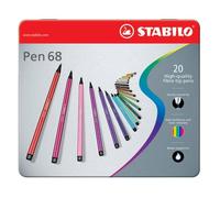 Pennarelli Pen 68 - colori assortiti - Stabilo - scatola in metallo 20 pezzi