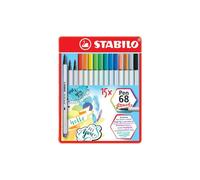 Pennarelli Pen 68 Brush - Stabilo - scatola metallo 15 pezzi Quantita min. 1