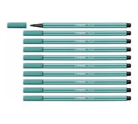 Premium Fibre-Tip Pen - STABILO Pen 68 - Pack of 10 - Turquoise Blue