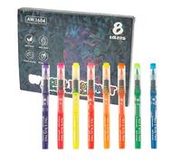 Pennarelli UV a luce nera, 8 colori, si illuminano sotto la luce UV/luce nera, colori per viso e corpo, impermeabili, per Halloween, festival, feste