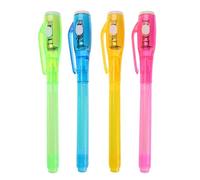 Pennarello 4 pz con luce UV - Penna per scrittura invisibile, pennarello LED UV per messaggi segreti, penna inchiostro lavabile | Penna fluorescente magica per Halloween, eventi del corpo