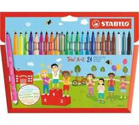 Fibre-Tip Pen with Triangular Grip Zone - STABILO Trio A-Z - Pack of 24 - Assort