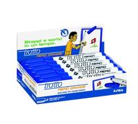 PENNARELLO A SECCO TRATTO MEMO PuntaScalpello BLU PER LAVAGNA, conf. 12 pezzi