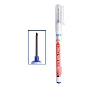 Pennarello a testa lunga, per fori profondi, per la lavorazione del legno, punta da 20 mm, resistente all'acqua, ad asciugatura rapida, per mobili in metallo e vetro, confezione da 1 (blu)