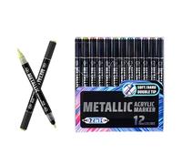 Pennarello acrilico metallico a doppia punta per pittura acrilica liquida per progetti artistici artigianali diari scrapbooking pittura biglietti penne da disegno