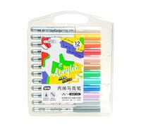 Pennarello acrilico per disegnare scrapbooking creazione di biglietti 12/24/36 penna a vernice a colori ad asciugatura rapida resistente all'acqua per pittura su roccia per tela colore metallico