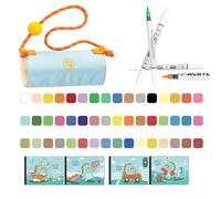 Pennarello artistico con doppia punta in diversi colori, ad asciugatura rapida, con/senza libro da disegno per scrivere a mano, colorare, set per pittura a colori per studenti