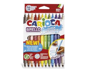 Pennarello Carioca Birello 12 colori 2 punte
