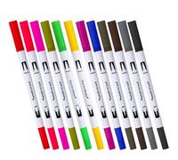 Pennarello con doppio top - pennarello per pittura per adulti | Pennarello con doppia punta | Spazzolare le matite con doppio pizzo - spazzola lavabile e pennarello | Set di arti