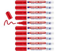 Pennarello edding 4095 per lavagna nera/vetro gesso liquido punta rotonda 2-3 mm rosso