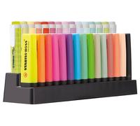 Pennarello evidenziatore stabilo fluorescente set da tavolo 15 pezzi boss 70 + 15 pezzi swing cool colori assortiti.