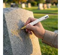 Pennarello giallo per lapidi, resistente alle intemperie, ad asciugatura rapida, per ripristinare iscrizioni sbiadite per lapidi, ad asciugatura rapida, 1 confezione