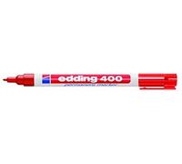 Pennarello indelebile Edding 400, ricaricabile, punta tonda, spessore del tratto: circa 1,0 mm, rosso