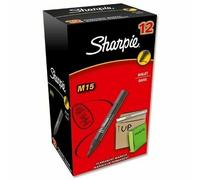 PENNARELLO INDELEBILE MARKER Sharpie M15 Punta Tonda NERO 1.8 mm conf. 12 Pz