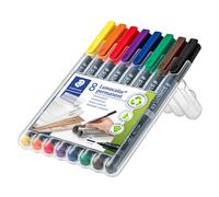 STAEDTLER 317 WP8 Lumocolor Permanent Pen, Medium Line Width, 1.0mm - Assorted C
