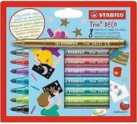 Pennarello metallizzato con punta XL - STABILO Trio DECO - Astuccio da 8 - Colori assortiti