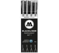 Pennarello MOLOTOW Blackliner, set da 4 penne, 1 - punte da 0,05 mm, 1 mm, 2 mm e 4 mm, 1 set ciascuno (200.486)