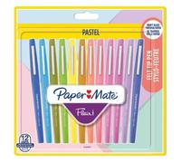 Paper-Mate Pennarelli Flair – Punta feltro 0,7 mm – Inchiostro profumato – Assortimento colori pastello 12 pz