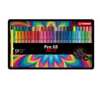 Pennarello Pen 68 - colori assortiti - Stabilo - scatola in metallo 50 pezzi