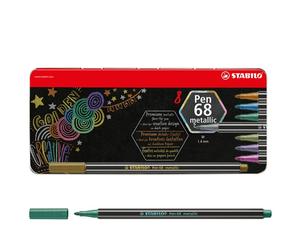 Pennarello Pen 68 Stabilo - Astuccio di Metallo - 1 mm - 6808/8-32 (Assortiti Me