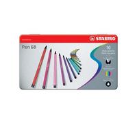 Pennarelli Pen 68 astucci e rotoli 10 colori Stabilo scatola in metallo 10 pennarelli