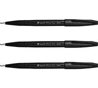 Pennarello Pentel Fude Touch, punta in feltro Black 3set