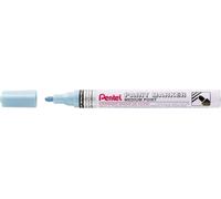 Pennarello Pentel - Punta media 45 mm - Permanente su tutte le superfici - Resistente alla luce e all'acqua - Corpo in alluminio - Azzurro perlato
