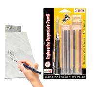 Pennarello per fori per trapanare, per pittura da 2,8 mm - con 12 pezzi di ricambio per pennarelli a punta lunga - per adulti falegname legno piastrelle costruzione metallo saldatura disegno