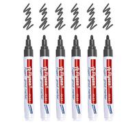 Pennarello per fughe, 6 pezzi, per restauro, con punta di ricambio, resistente all'acqua, per fughe, per piastrelle, pareti, pavimenti in bagno, cucina, grigio scuro