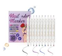 Pennarello Per nail arts - Penna Di Bellezza A Dieci Colori Ad Asciugatura Rapida | Strumento Per Manicure A Lunga Durata | Set Creativo Da Disegno Polacco Fai-da-te Per Ragazze, Donne, Adolescenti