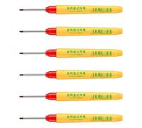Pennarello per naso, punta lunga 33 mm; Strumento, Red | 6 pennarelli per naso lungo 33 mm; Penna per marcatura impermeabile per la lavorazione del legno; Marcatura