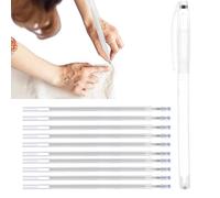 Pennarello per - Penna per cucire con inchiostro a scomparsa, strumento da disegno per ricamo cancellabile a caldo con dieci cartucce di ricarica, funzione guida per marcatura di precisione, i