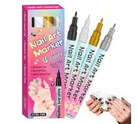Pennarello per unghie - 4 pezzi con colori duraturi e punte sottili per la - Manicure Dotting Liner - per la casa e il salone manicure per decorare, colorare, disegnare
