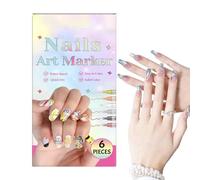 Pennarello per unghie - Set di 6 pennarelli ad asciugatura rapida | Nails Art Penna con punta fine per donne, ragazze, adulti, salone, casa, fai da te, gel, manicure, zeic