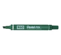 Pennarello permanente Pentel Pen N60 - Punta a scalpello resistente e durevole - Resistente all'acqua e alla luce - Verde