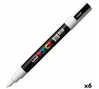 Pennarello POSCA PC-3M Bianco [6 Unità]