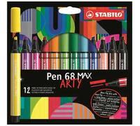 Pennarello Premium a tratto doppio (1 + 5 mm) - STABILO Pen 68 MAX - ARTY - Astuccio da 12 - Colori assortiti