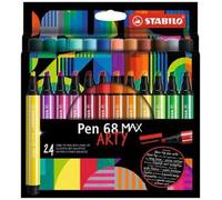 Pennarello Premium a tratto doppio (1 + 5 mm) - STABILO Pen 68 MAX - ARTY - Astuccio da 24 - Colori assortiti