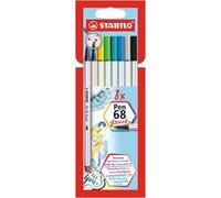 Pennarello Premium con punta a pennello - STABILO Pen 68 brush - Astuccio da 8 - con 8 colori assortiti