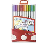 Pennarello Premium con punta a pennello STABILO Pen 68 brush Colorparade Astuccio Desk-Set da 20 con 19 colori assortiti