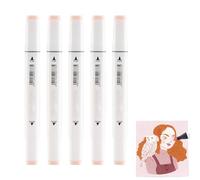 Pennarello Profissionali a Base di Alcool per la Tonalità della Pelle, Marker Doppia Punta Impermeabile, 6 Colori