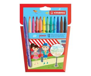 Pennarello Scolastico STABILO Power - Set di 12 Colori