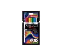 Pennarelli Pen 68 Brush Arty Line 568/12 - colori assortiti - Stabilo - astuccio 12 pezzi
