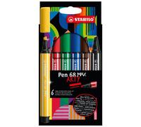 Pennarelli Stabilo Pen 68 Max Arty Set da 6 Pennarelli Premium Doppio Tratto
