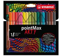Pennarello Stabilo Point Max fineliner - punta nylon - colori assortiti - astuccio da 18 pezzi - 488/18-01