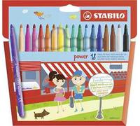 Pennarello - STABILO power - Punta Media - Astuccio da 18 - Colori assortiti