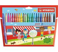 Pennarello - STABILO power - Punta Media - Astuccio da 24 - Colori assortiti