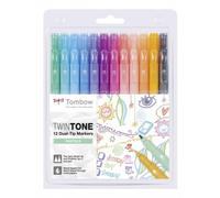 Pennarello Tombow TwinTone Pastels 12 pezzi doppia punta multicolore